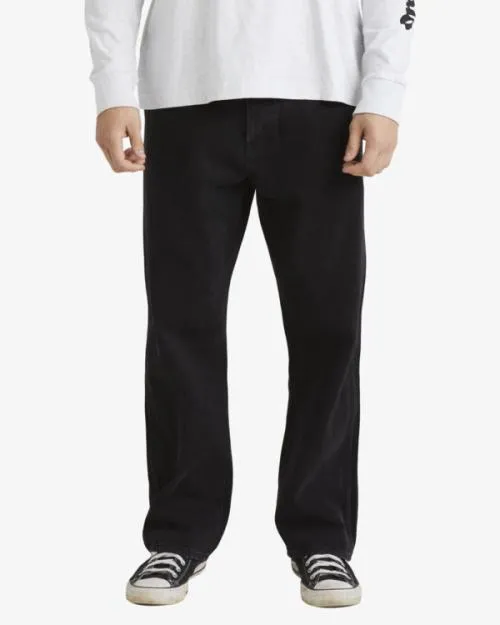 Rvca Americana Dayshift Relaxed Fit Jeans Black Rinse Men Denim