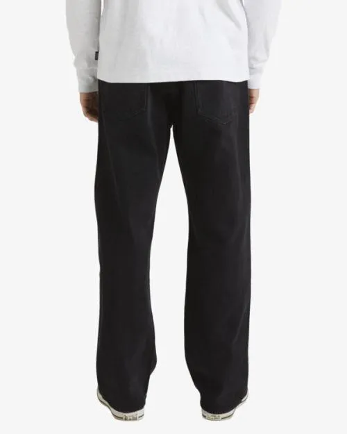 Rvca Americana Dayshift Relaxed Fit Jeans Black Rinse Men Denim