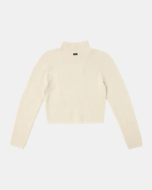 Rvca Aprs Sweater Long Sleeve Crop Top Latte Women Sweaters