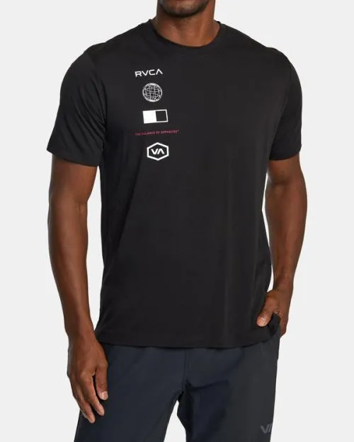 Rvca Arena TShirt Black SportMen Short Sleeves
