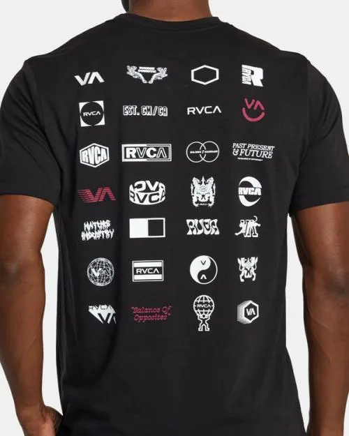 Rvca Arena TShirt Black SportMen Short Sleeves