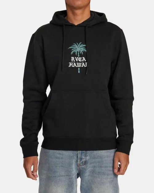 Rvca Barbed Palm Hoodie Black Men Hoodies and Sweatshirts