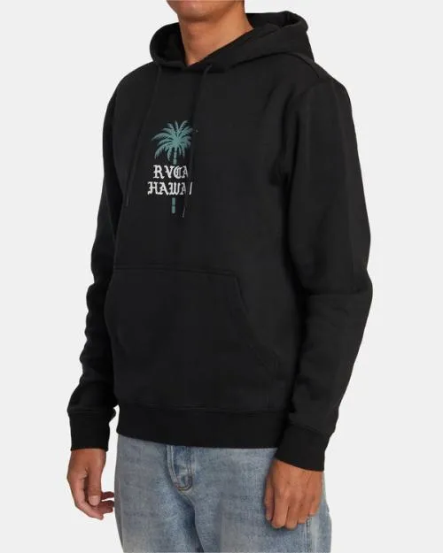 Rvca Barbed Palm Hoodie Black Men Hoodies and Sweatshirts