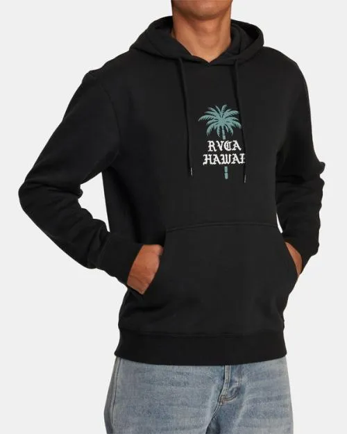 Rvca Barbed Palm Hoodie Black Men Hoodies and Sweatshirts