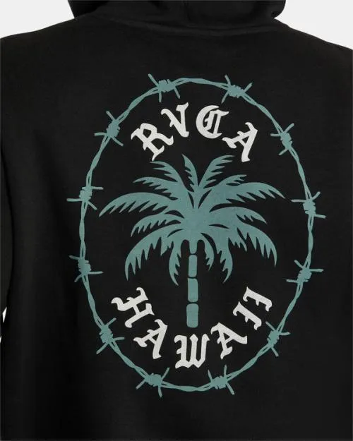 Rvca Barbed Palm Hoodie Black Men Hoodies and Sweatshirts