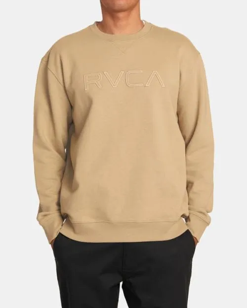 Rvca Big Stitched Sweatshirt Khaki Men Hoodies and Sweatshirts