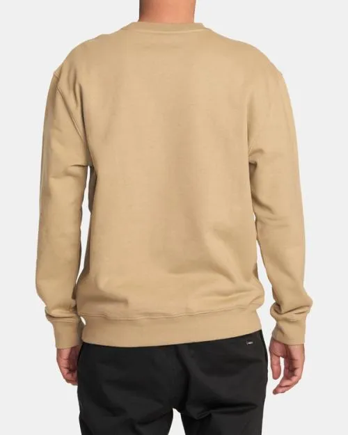 Rvca Big Stitched Sweatshirt Khaki Men Hoodies and Sweatshirts