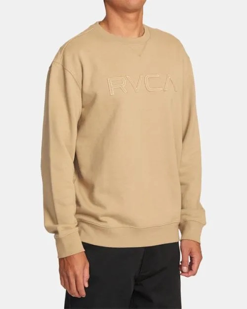 Rvca Big Stitched Sweatshirt Khaki Men Hoodies and Sweatshirts