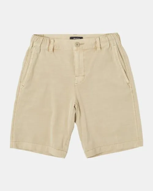 Rvca Boy039s All Time Coastal Rinsed 17034 Hybrid Boardshorts Khaki Boys Shorts