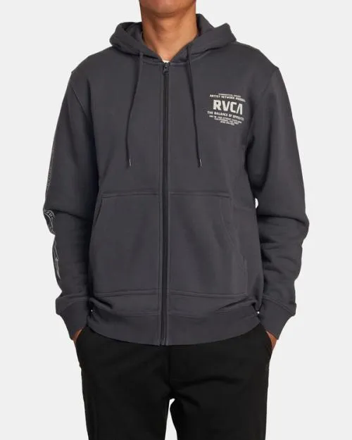 Rvca Commercial Grade Hoodie Garage Blue Men Hoodies and Sweatshirts