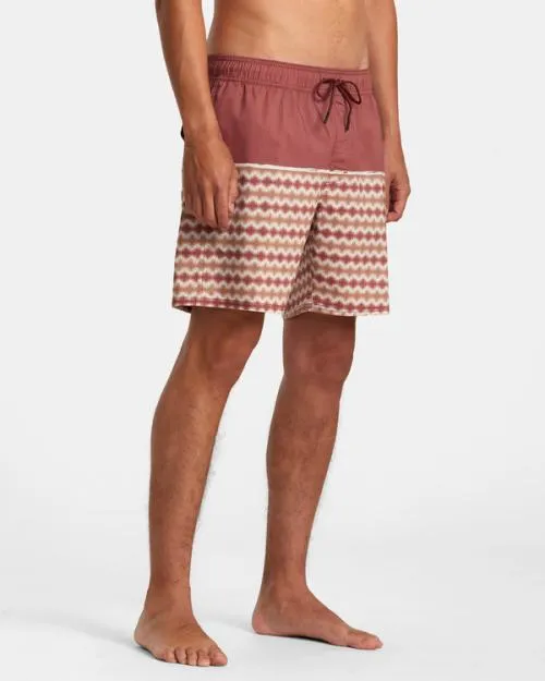 Rvca County Elastic Waist Boardshorts 17034 Cinnabar Men Boardshorts