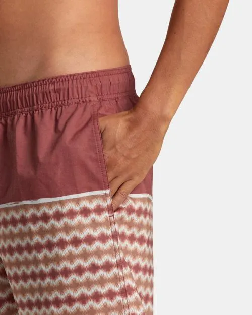Rvca County Elastic Waist Boardshorts 17034 Cinnabar Men Boardshorts