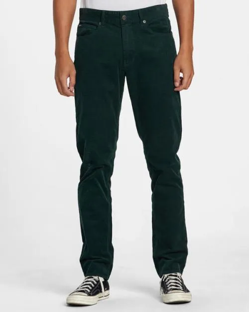 Rvca Daggers Pigment Corduroy Pants Hunter Green Men Pants