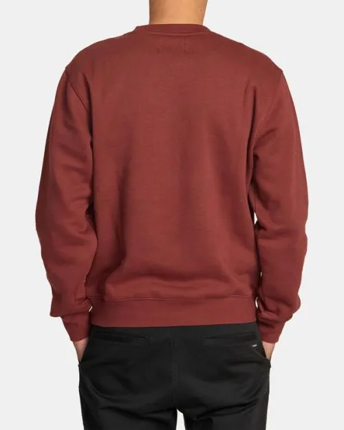 Rvca Dayshift Sweatshirt Red Earth Men Hoodies and Sweatshirts