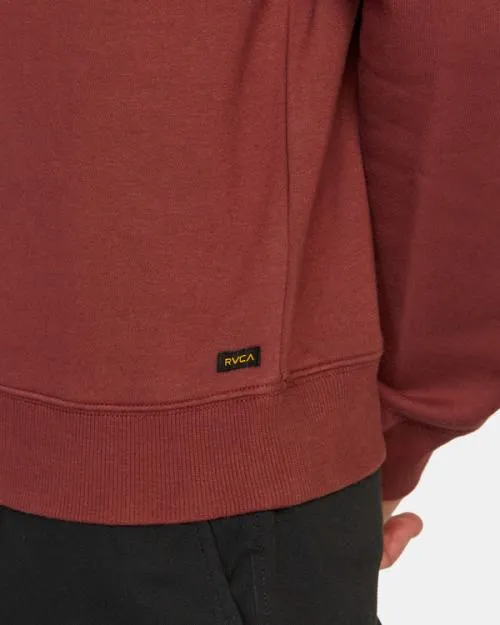 Rvca Dayshift Sweatshirt Red Earth Men Hoodies and Sweatshirts
