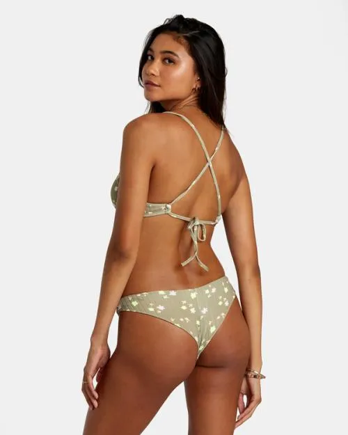 Rvca Decoupage Cheeky Bikini Bottoms Aloe Women Bikini Bottoms