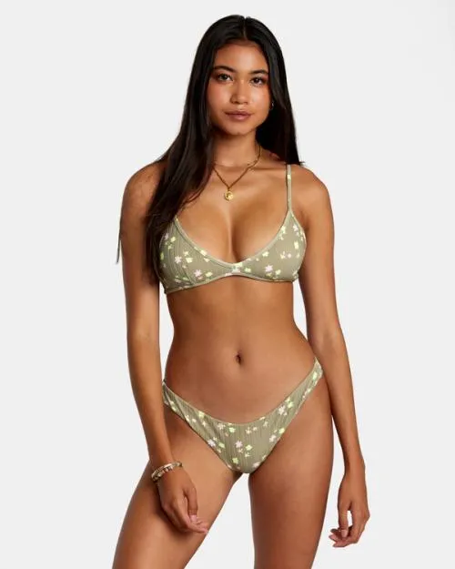 Rvca Decoupage Cheeky Bikini Bottoms Aloe Women Bikini Bottoms