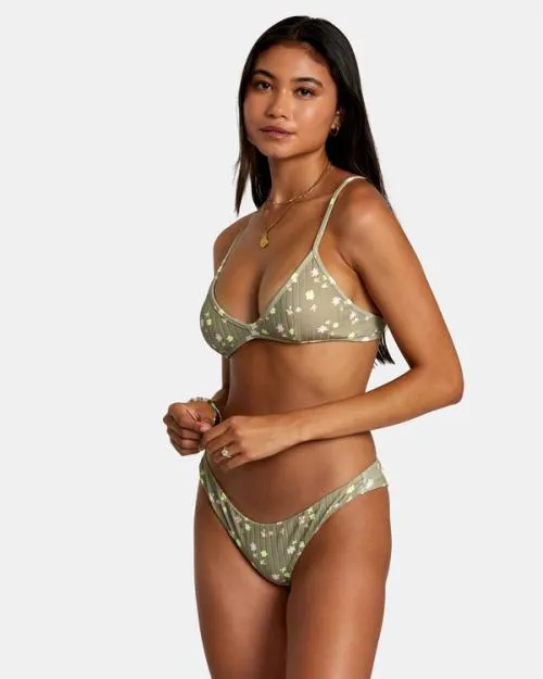 Rvca Decoupage Cheeky Bikini Bottoms Aloe Women Bikini Bottoms