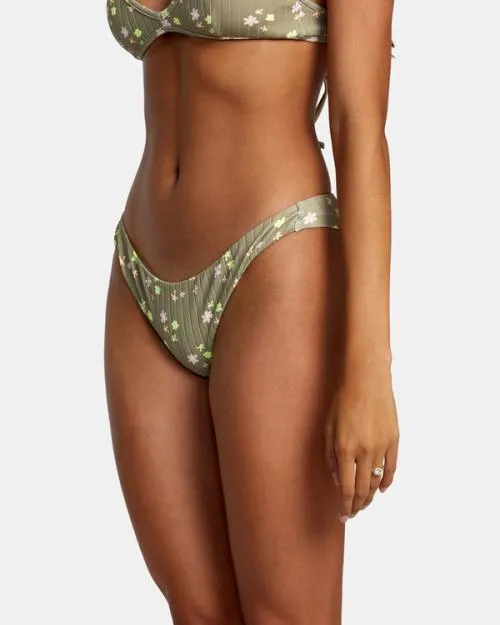 Rvca Decoupage Cheeky Bikini Bottoms Aloe Women Bikini Bottoms