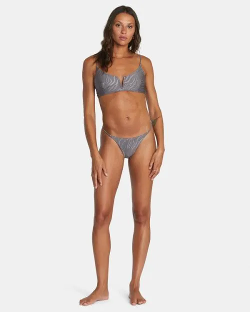 Rvca Feral VWire Cropped Bikini Top Shark Women Bikini Tops