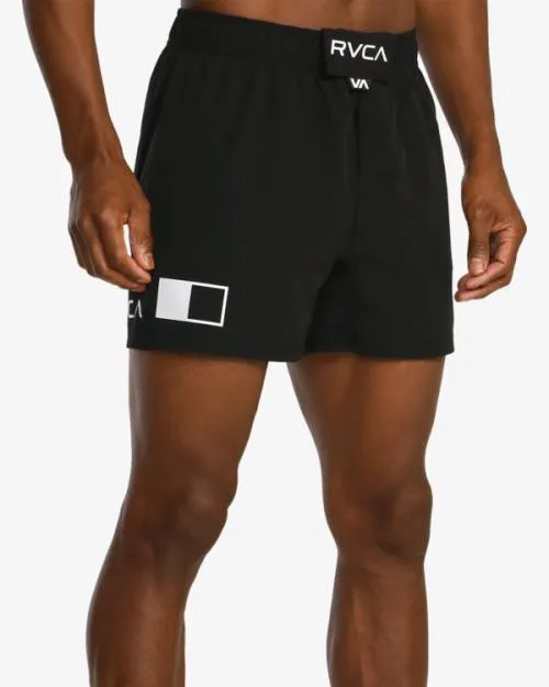 Rvca Fight Scrapper Elastic Waist Walkshorts 15034 Black Men Athletic Shorts