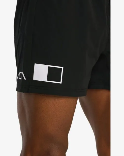 Rvca Fight Scrapper Elastic Waist Walkshorts 15034 Black Men Athletic Shorts