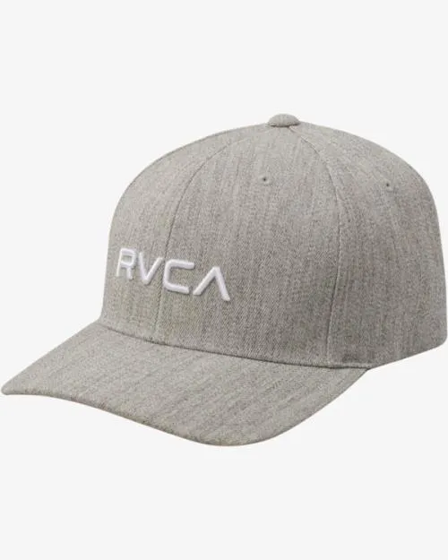 Rvca Flex Fit Hat Heather Grey Men Hats and Beanies