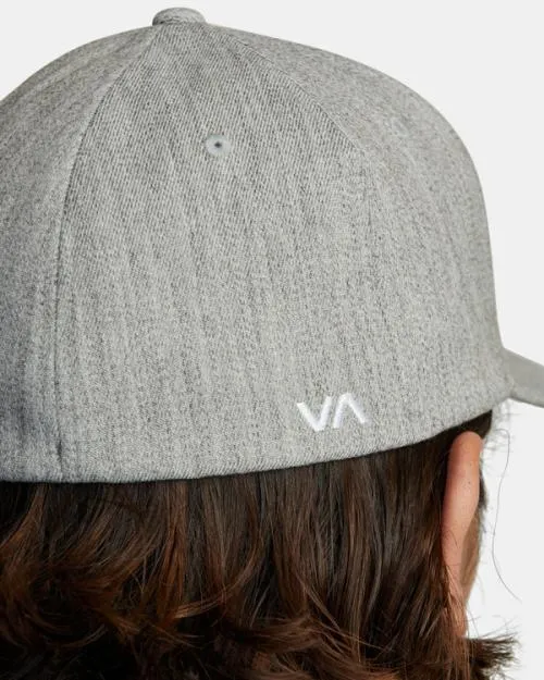 Rvca Flex Fit Hat Heather Grey Men Hats and Beanies