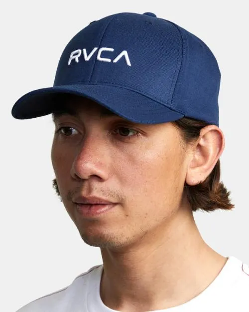 Rvca Flex Fit Hat Navy Men Hats and Beanies