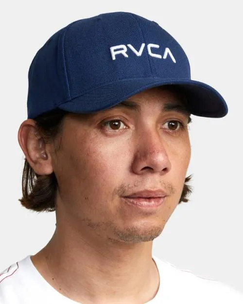 Rvca Flex Fit Hat Navy Men Hats and Beanies