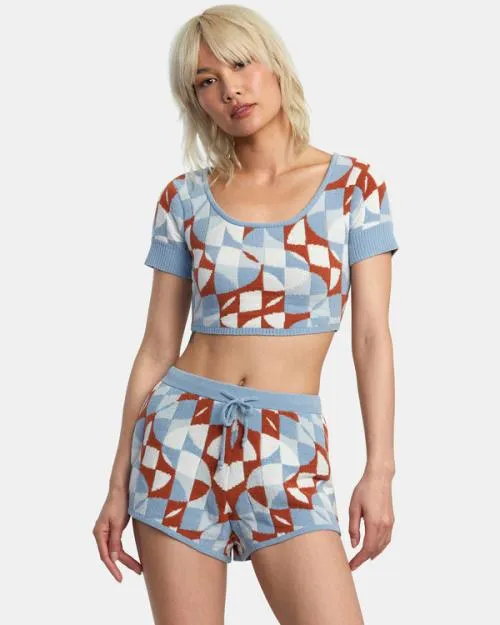 Rvca Geode Elasticized Shorts Sandlewood Women Shorts and Skirts