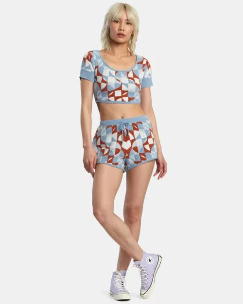 Rvca Geode Elasticized Shorts Sandlewood Women Shorts and Skirts