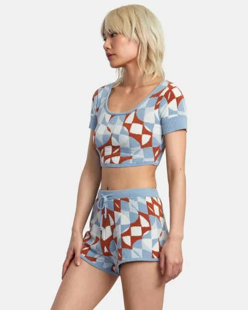 Rvca Geode Elasticized Shorts Sandlewood Women Shorts and Skirts