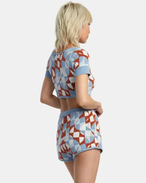 Rvca Geode Elasticized Shorts Sandlewood Women Shorts and Skirts