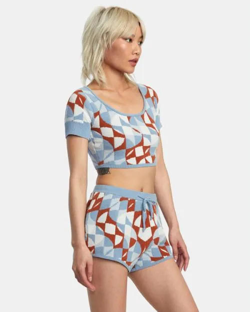 Rvca Geode Elasticized Shorts Sandlewood Women Shorts and Skirts