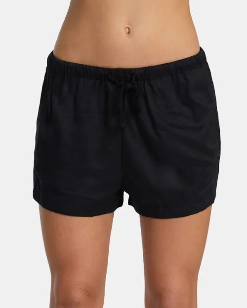 Rvca Grounded Elastic Waist Shorts Rvca Black Women Shorts and Skirts