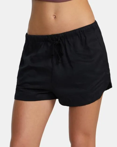 Rvca Grounded Elastic Waist Shorts Rvca Black Women Shorts and Skirts