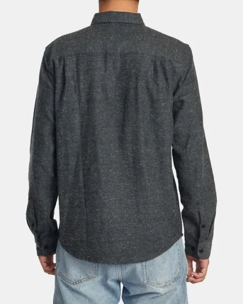 Rvca Harvest Neps Flannel Shirt Black Men Shirts and Flannels