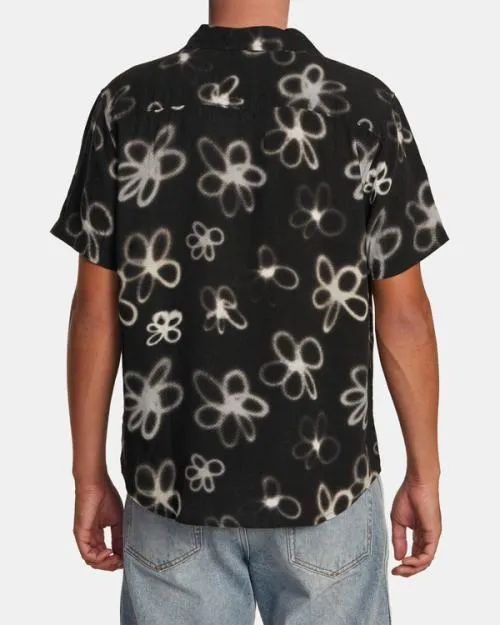 Rvca Hi Speed Floral Short Sleeve Shirt Black Men Shirts and Flannels