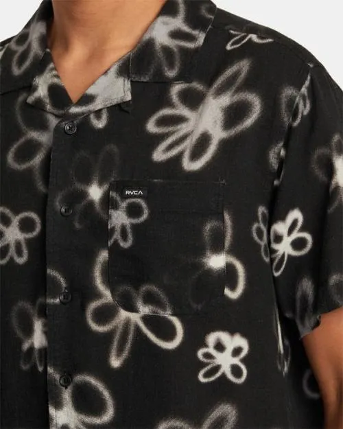 Rvca Hi Speed Floral Short Sleeve Shirt Black Men Shirts and Flannels