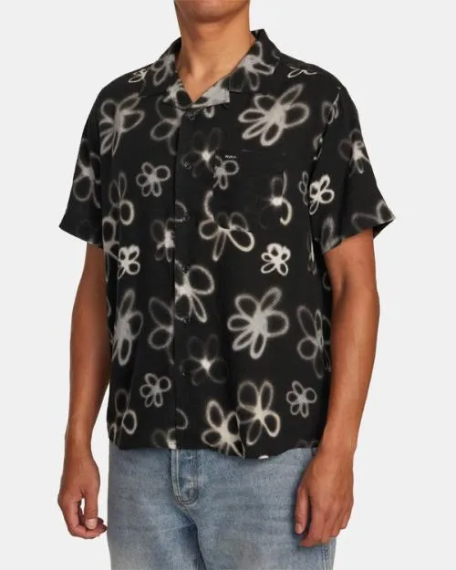 Rvca Hi Speed Floral Short Sleeve Shirt Black Men Shirts and Flannels