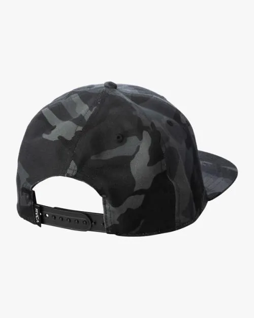 Rvca Island Hex Snapback Hat Black Camo Men Hats and Beanies