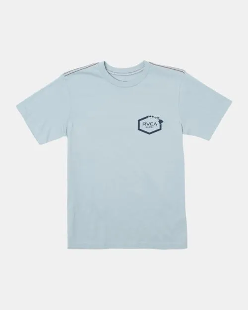 Rvca ISLAND HEX SS Powder Blue Boys Tees and Tanks