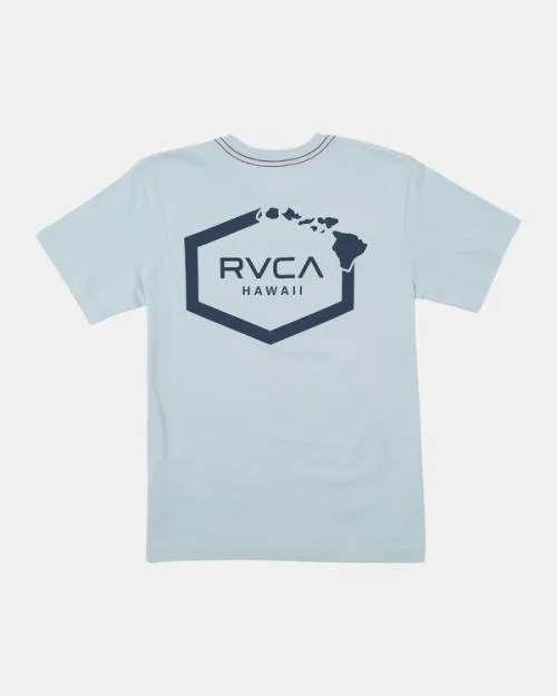 Rvca ISLAND HEX SS Powder Blue Boys Tees and Tanks