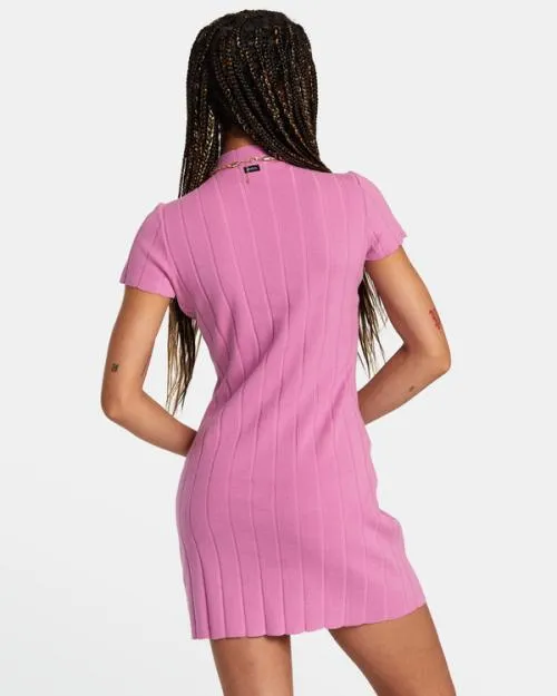 Rvca Jones Sweater Dress Meta Pink Women Dresses and Rompers