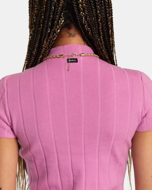 Rvca Jones Sweater Dress Meta Pink Women Dresses and Rompers
