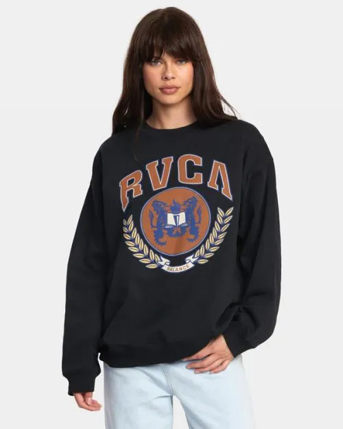 Rvca Letterman Sweatshirt Rvca Black Women Hoodies and Fleece