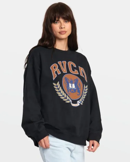 Rvca Letterman Sweatshirt Rvca Black Women Hoodies and Fleece