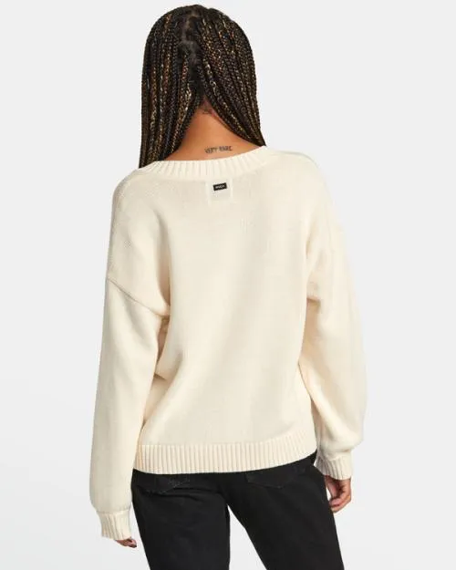 Rvca Long Distance Sweater Latte Women Sweaters