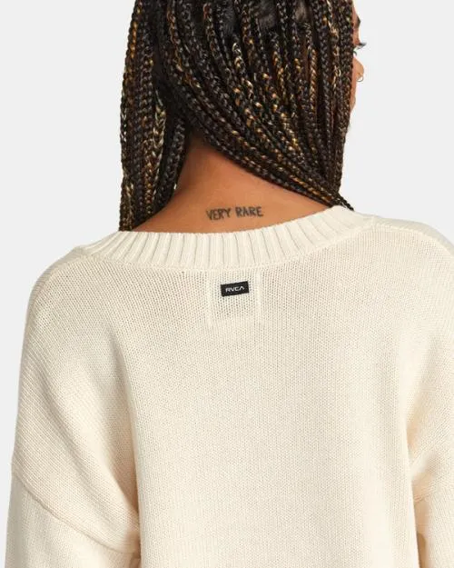 Rvca Long Distance Sweater Latte Women Sweaters